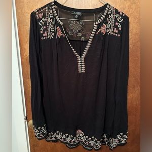 NWOT Lucky Brand embroidered boho blouse